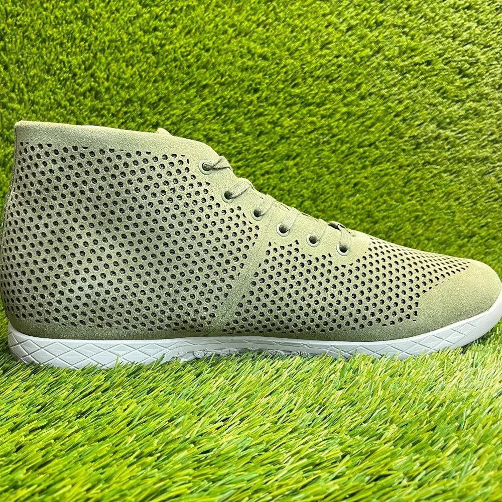 Nobull Mid Suede Trainers Mens Size 18 Green White Running Lace Up Shoes Sneaker